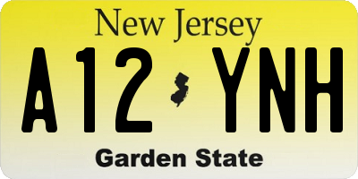 NJ license plate A12YNH