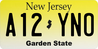 NJ license plate A12YNO