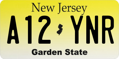 NJ license plate A12YNR