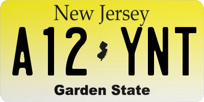 NJ license plate A12YNT