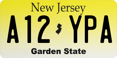 NJ license plate A12YPA