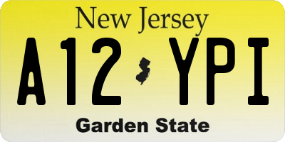 NJ license plate A12YPI