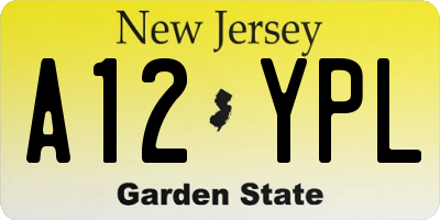NJ license plate A12YPL