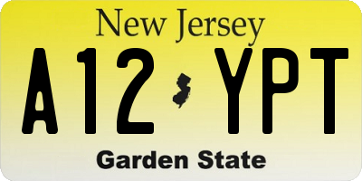 NJ license plate A12YPT