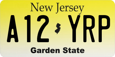 NJ license plate A12YRP