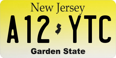 NJ license plate A12YTC