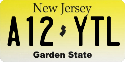 NJ license plate A12YTL