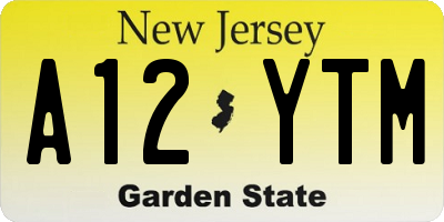 NJ license plate A12YTM