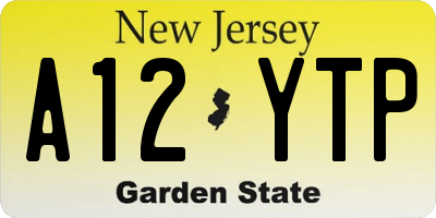 NJ license plate A12YTP
