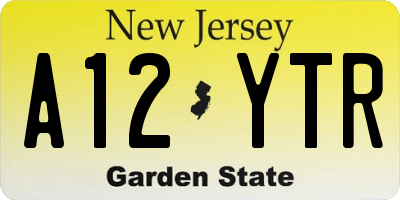 NJ license plate A12YTR