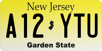 NJ license plate A12YTU