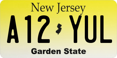 NJ license plate A12YUL