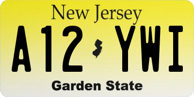 NJ license plate A12YWI