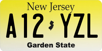 NJ license plate A12YZL