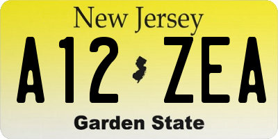 NJ license plate A12ZEA