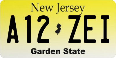 NJ license plate A12ZEI
