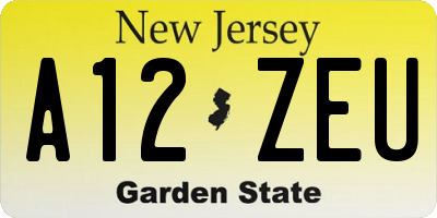 NJ license plate A12ZEU