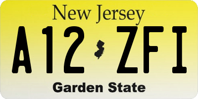 NJ license plate A12ZFI
