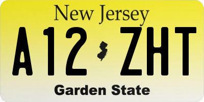NJ license plate A12ZHT