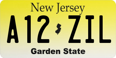 NJ license plate A12ZIL