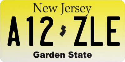 NJ license plate A12ZLE