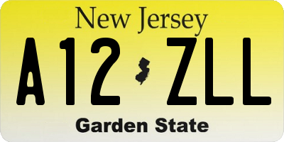 NJ license plate A12ZLL