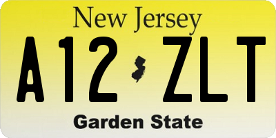 NJ license plate A12ZLT