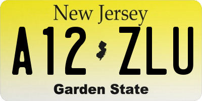 NJ license plate A12ZLU