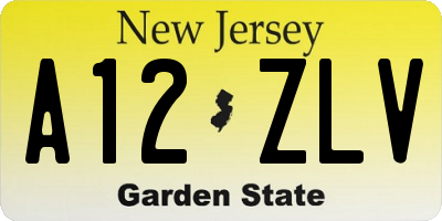 NJ license plate A12ZLV