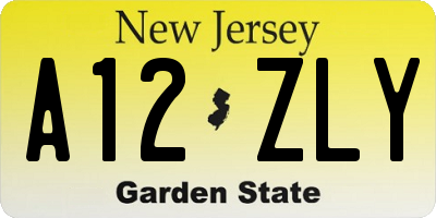 NJ license plate A12ZLY
