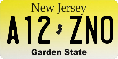 NJ license plate A12ZNO