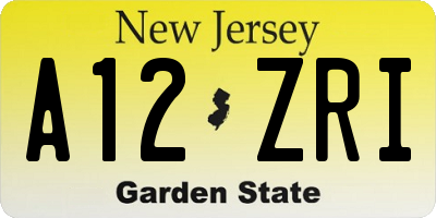 NJ license plate A12ZRI