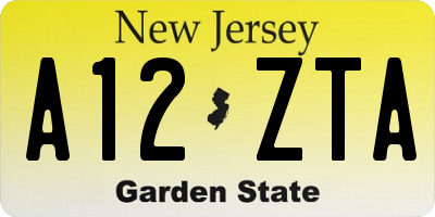 NJ license plate A12ZTA