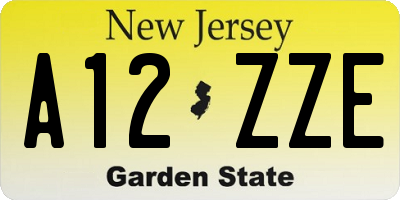 NJ license plate A12ZZE