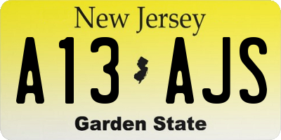 NJ license plate A13AJS