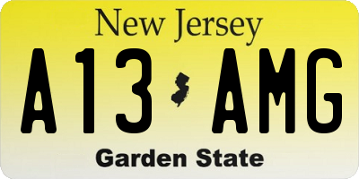 NJ license plate A13AMG