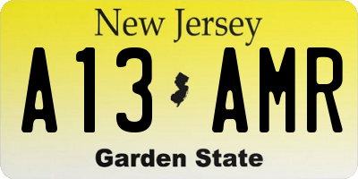 NJ license plate A13AMR