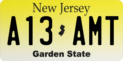 NJ license plate A13AMT