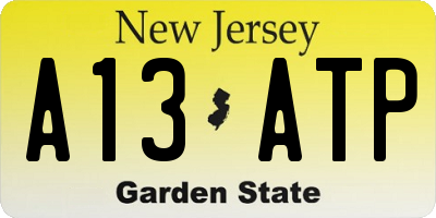 NJ license plate A13ATP