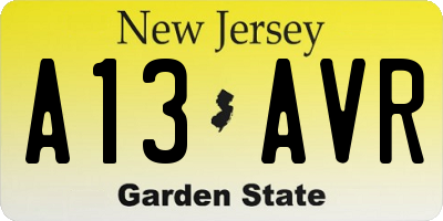 NJ license plate A13AVR