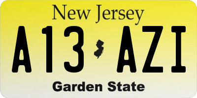 NJ license plate A13AZI