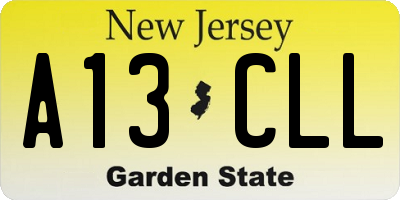 NJ license plate A13CLL