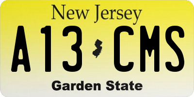 NJ license plate A13CMS