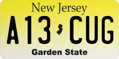NJ license plate A13CUG