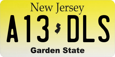 NJ license plate A13DLS