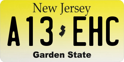 NJ license plate A13EHC
