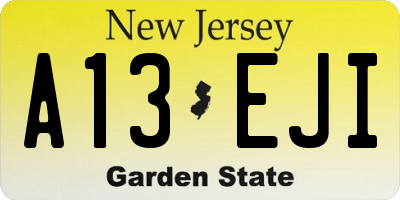 NJ license plate A13EJI