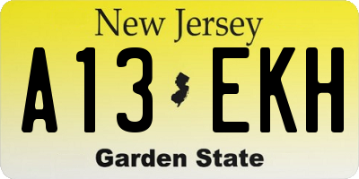 NJ license plate A13EKH