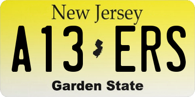 NJ license plate A13ERS