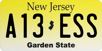 NJ license plate A13ESS